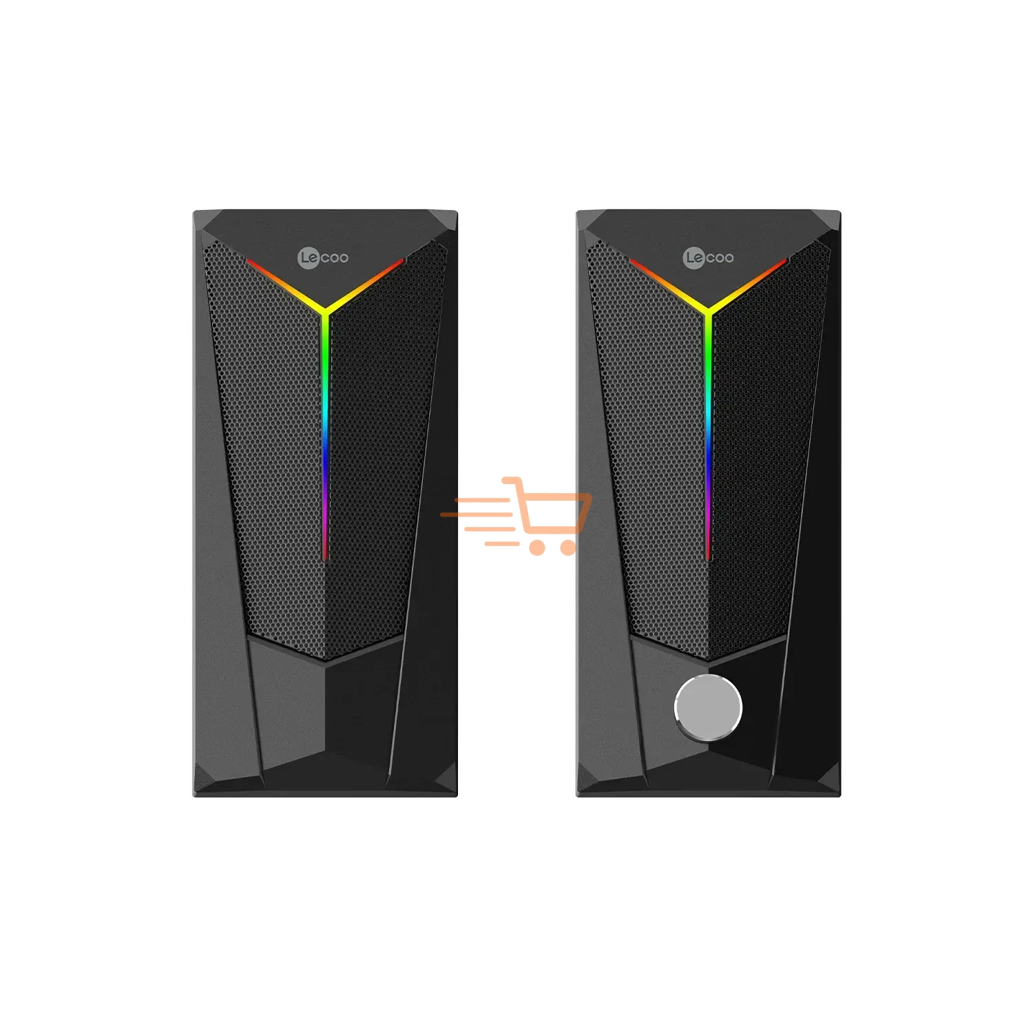 Lecoo DS104 Kablolu USB + 3.5mm Jack 6W RGB Aydınlatmalı Masaüstü Hoparlör Siyah